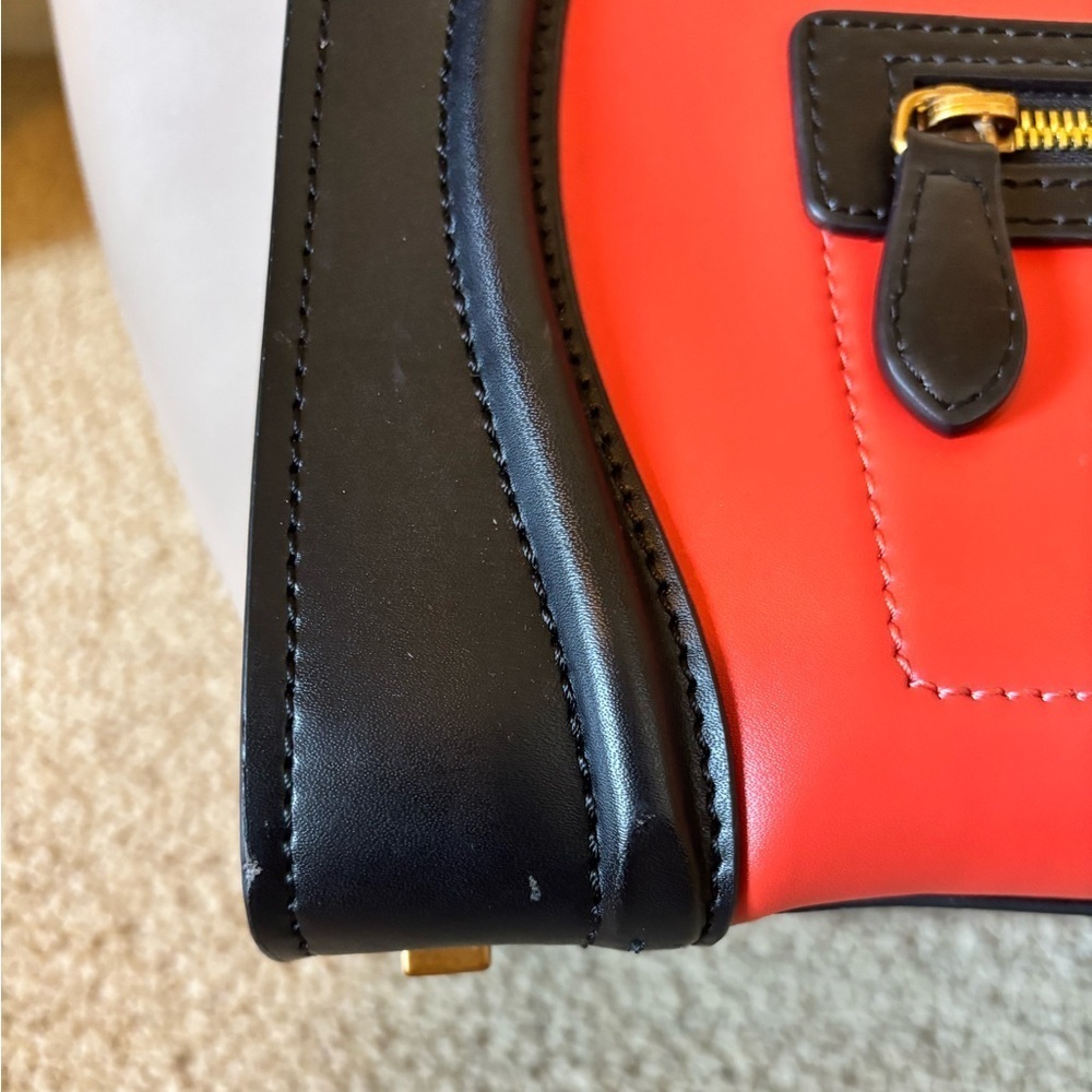 Celine Céline Mini Luggage Tri Colour Color Luggage Travel Leather Tote Bag - Picture 16 of 16